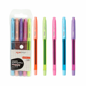 Caneta Gel Happy 0.7mm Colorida 5 Und - JOCAR OFFICE - BLISTER