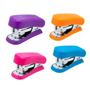 Grampeador Plástico Mini P/ 20 Folhas Cores Neon - BRW - CX 12 UND