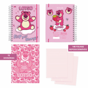 Caderno Smart Universitário 15 Divisórias Ursinho Lotso 140 fls - DAC