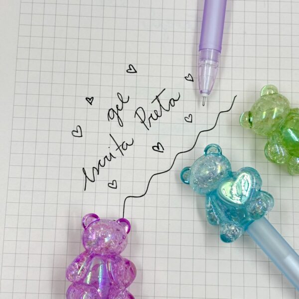 Caneta Fofa Ursinho Cristal - Pacote 6 Und