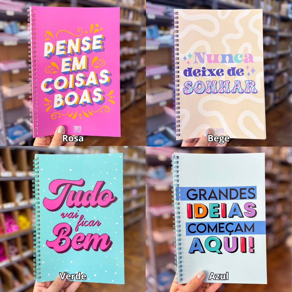 Caderno Aramado Frases 55 fls 16,9x24,8cm - TOKYO DESIGN - UND