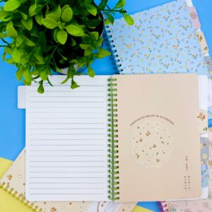 Caderno A5 Capa Dura c/ Divisória Flores SUNSHINE 16,2x21,2cm - IMPORTADO - UND