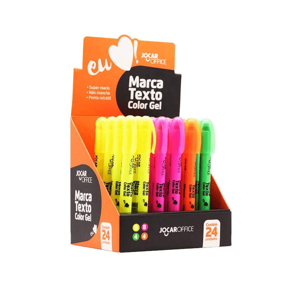 Marca Texto Color Gel Sortido - JOCAR OFFICE - UND