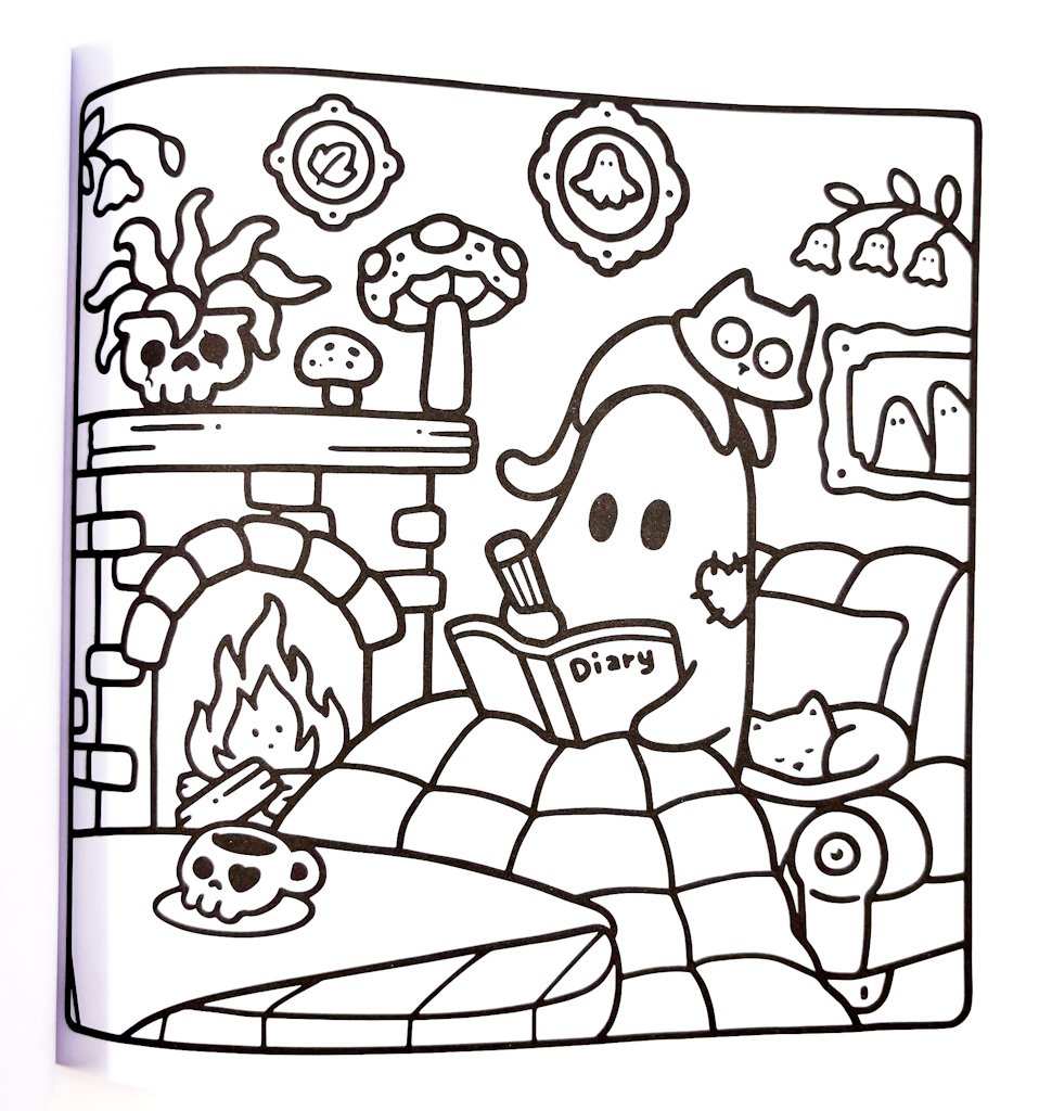 KIT Livro de Colorir Spooky Cutie Coco Wyo + 10 CANETAS TOUCH