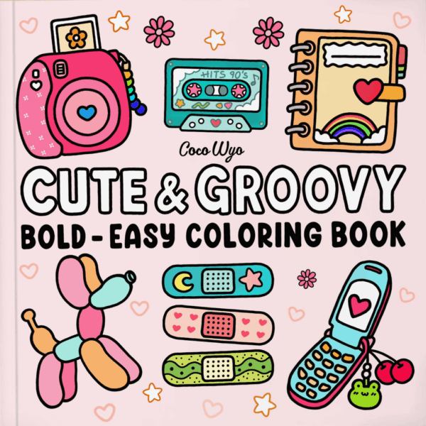KIT Livro de Colorir Cute e Groovy Coco Wyo + 10 CANETAS TOUCH