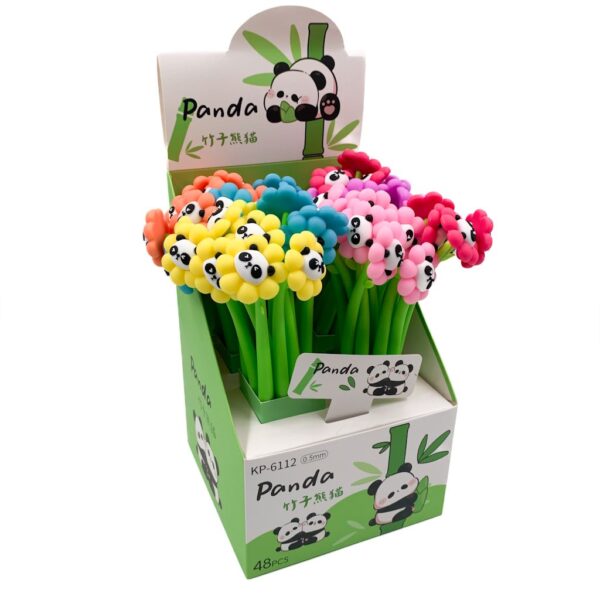 Caneta Flexível Dançante Flor Panda - CX 48 UND