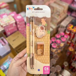 Kit Escolar 4 Peças Capivara - SKYPAPER - BLISTER