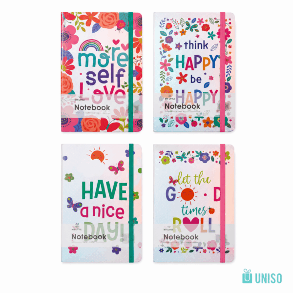 Caderno A6 Pautado Happy Day c/ Elástico 10,5x14,5cm 96 fls - UNISO - UND