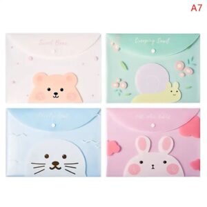 Pasta Envelope A4 Bichinhos Fofos AZUL - Kit 4 Und