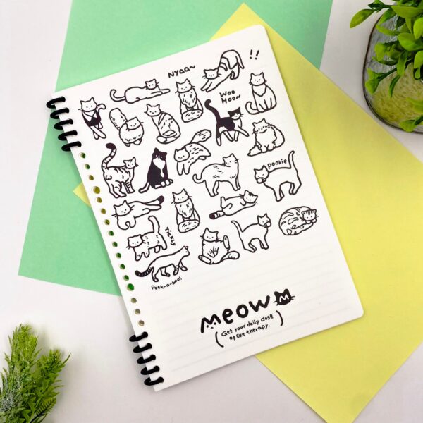 Caderno B5 Espiral Reposicionável Gatinho Purr 52 fls 17,8x25,2cm - IMPORTADO - UND