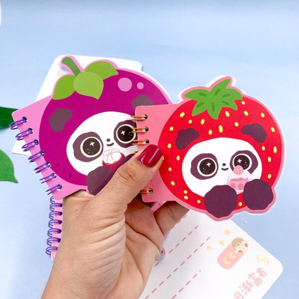 Mini Caderno Aramado Panda Frutinhas