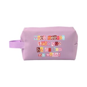 Bolsinha Lilás "VOCÊ MERECE TUDO QUE HÁ DE BOM NA VIDA!" 20x8x12cm - FLORIE - UND
