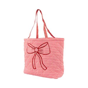 Bolsa Retrô G Laço Rosa Xadrez 48x17x39cm - FLORIE - UND