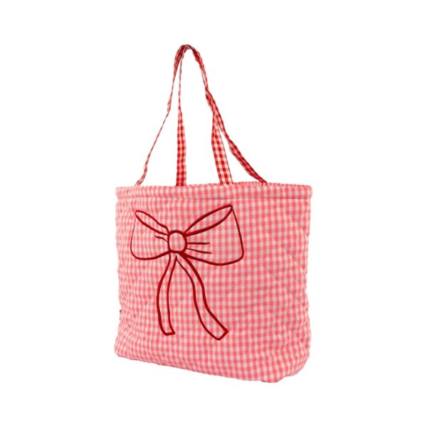 Bolsa Retrô G Laço Rosa Xadrez 48x17x39cm - FLORIE - UND