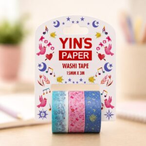 Fita Adesiva Washi Tape Romance 15mmx3m - YINS PAPER - BLISTER
