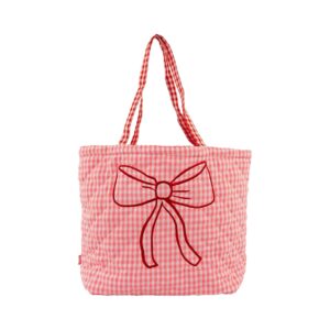 Bolsa Retrô G Laço Rosa Xadrez 48x17x39cm - FLORIE - UND