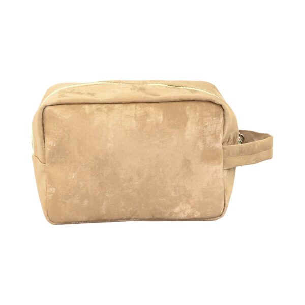 Necessaire Bauzinho M Bordada Marrom "O UNIVERSO CONSPIRA A MEU FAVOR" 20x11x14cm - FLORIE - UND