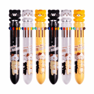 Caneta 10 Cores Gatinho Cat - IMPORTADO - UND