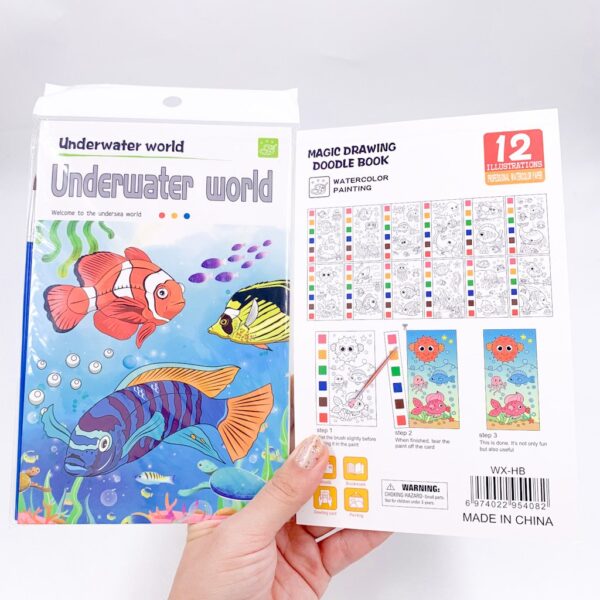 Livro Pintura Aquarela com Pincel 12 Folhas