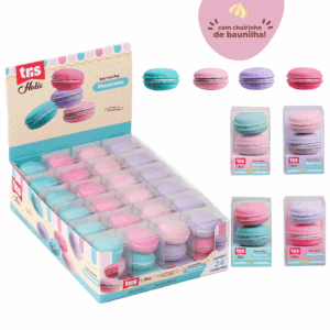 Borracha Macaron Holic Docinhos c/ Cheirinho - TRIS - CX 24 UND