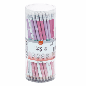 Lápis HB Estampado c/ Borracha S2 BRW - Pote 72 UND