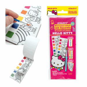 Bloco de Colorir Aquarela Hello Kitty LEO E LEO - BLISTER