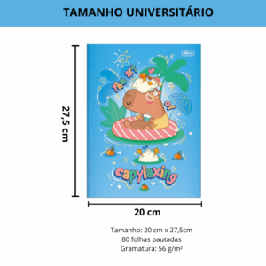 Caderno Brochura Capa Dura Universitário Capivara Tilibra