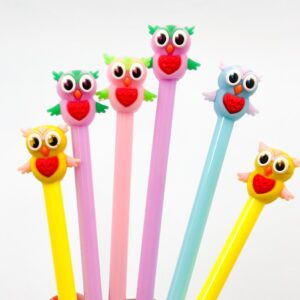 Caneta Fofa Coruja Love - PACOTE 6 UND
