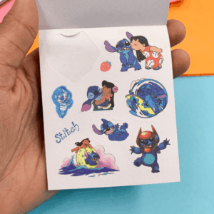 PROMO - Caderninho de Adesivos STITCH 12 Folhas - UND - FALTANDO 2 ADESIVOS