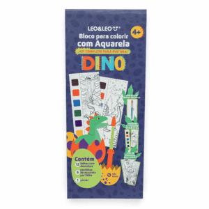 Bloco de Colorir Aquarela Dino LEO E LEO - BLISTER