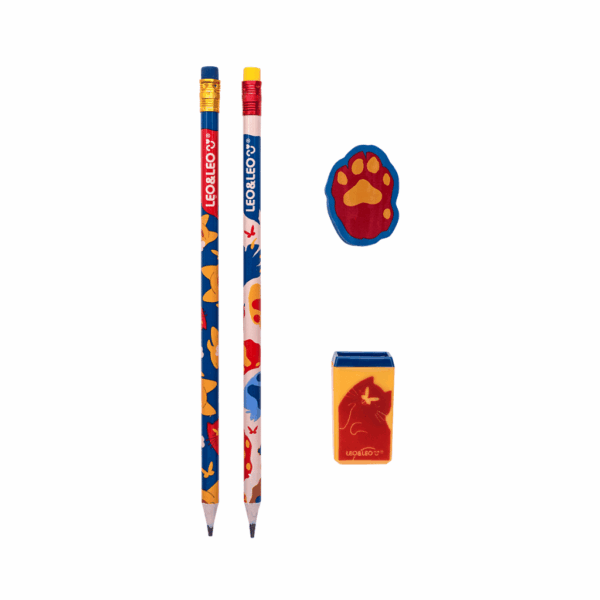 Kit Lápis Hb Pets 4 Peças Leo e Leo