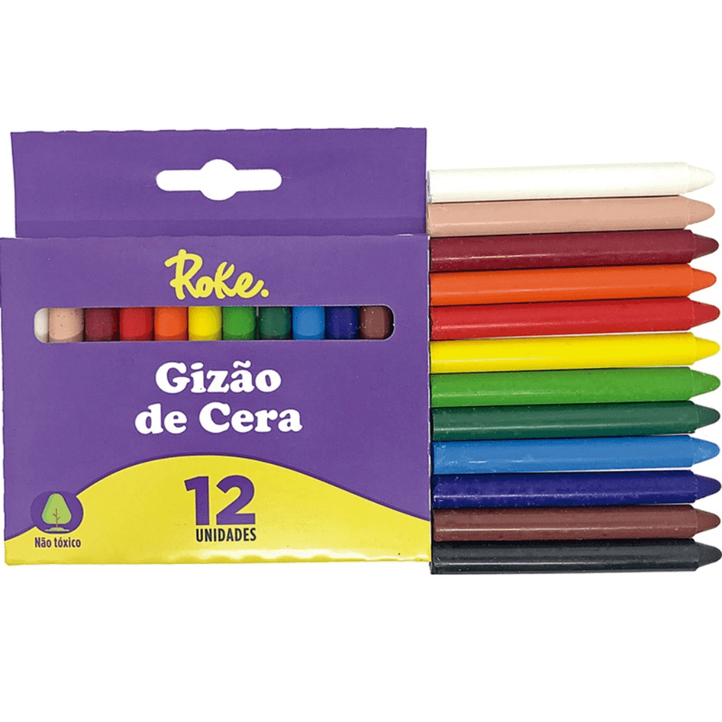 Gizão de Cera 12 Cores ROKE - UND