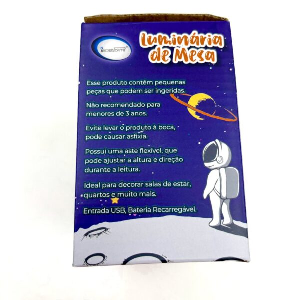 Luminária de Mesa Flexível USB Astronauta Lua