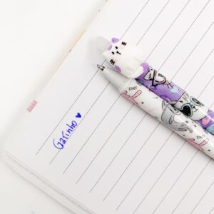 Caneta Clic Apagável Gatinho Meow - CX 36 UND