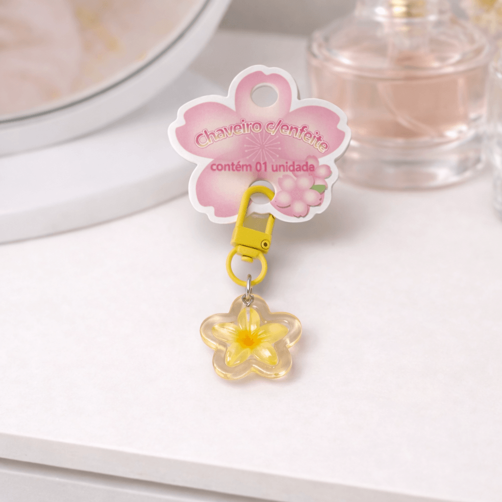 Chaveiro Pingente Charm Flor Cute Colors -  IMPORTADO  - UND