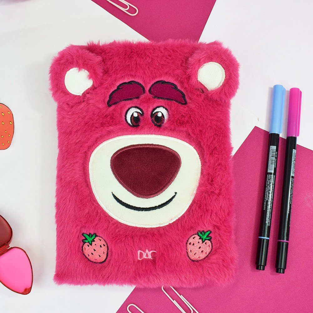 Caderno de Anotações Fluffy Pelúcia Ursinho Lotso - DAC
