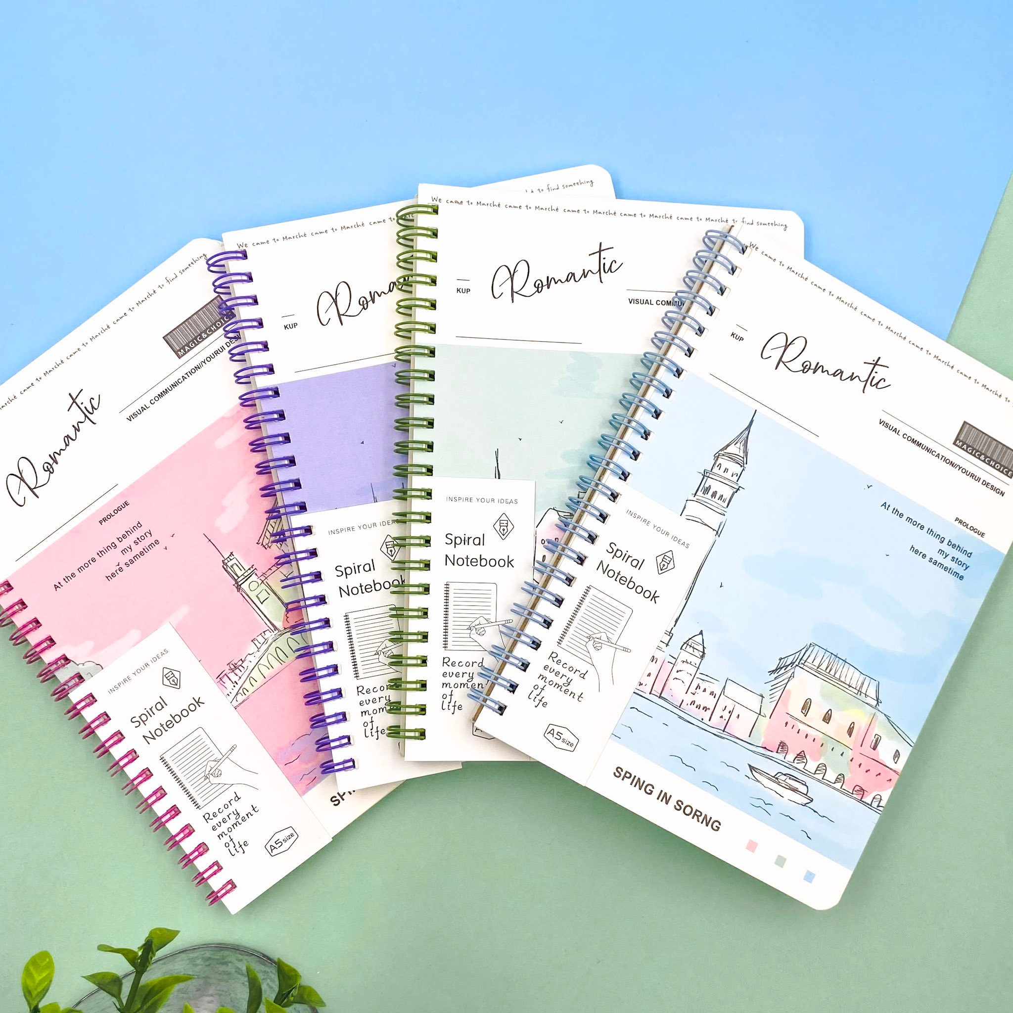 Caderno Espiral Capa Dura A5 Pautado Romantic 64 fls 20,5x14,3cm - IMPORTADO - UND