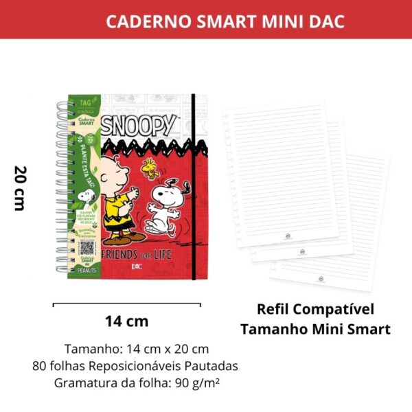 Caderno Smart Mini 80 fls Snoopy - DAC