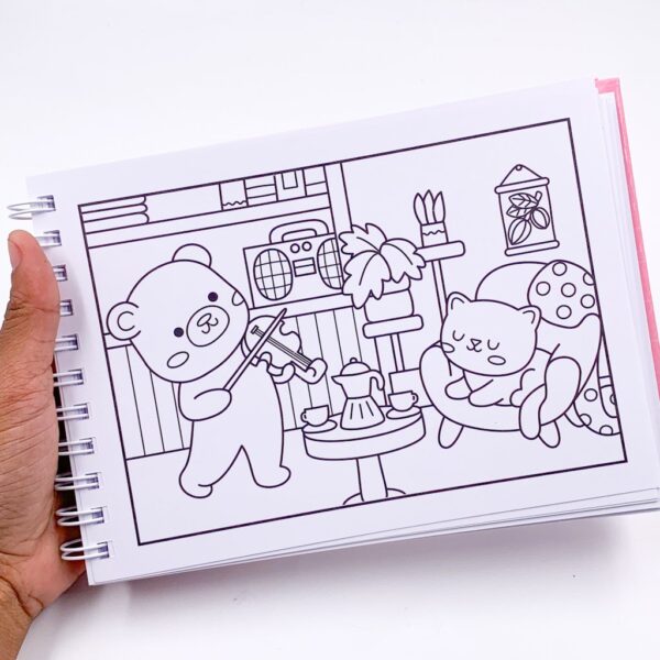 KIT Livro de Colorir Comfy and Cozy Pink Capa Dura - CIRANDA + 10 CANETAS TOUCH