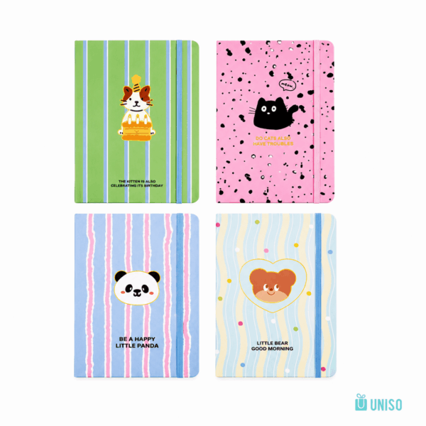 Caderno A6 Capa Dura Pautado Animal 14,5x10,5cm 96 fls - UNISO - UND
