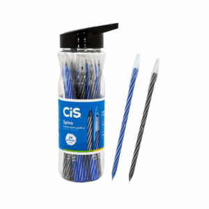 Caneta Esferográfica 0.7mm Spiro Azul/Preta - CIS - POTE 24 UND