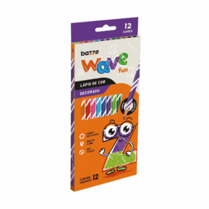 Lápis de Cor Wave Fun 12 Cores - TRIS BAZZE - BLISTER
