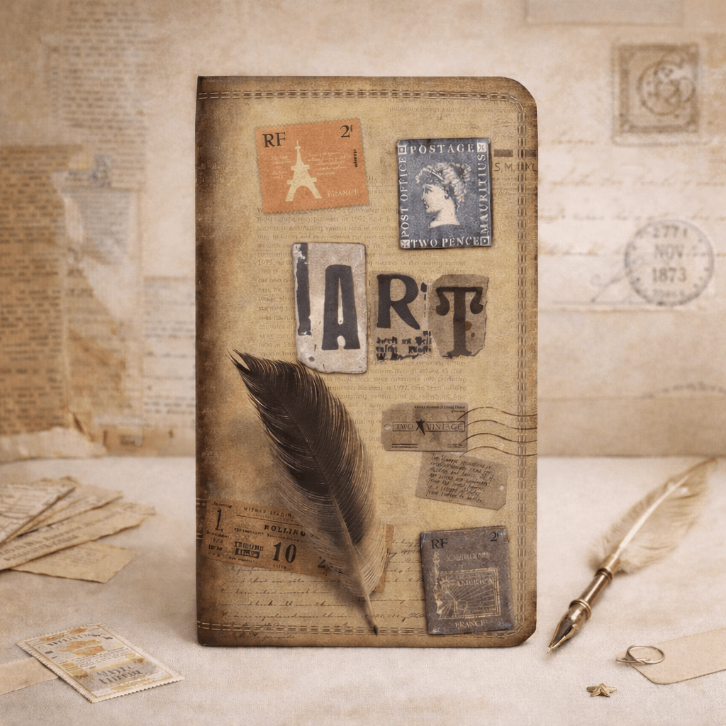 Caderneta Capa Dura Vintage Scrapbook 16x9,5 cm - IMPORTADO - UND