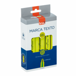 Marca Texto Fluorescente Amarelo em Gel BRW- Caixa C/ 12UND
