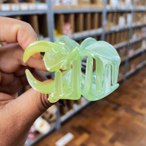 Presilha Piranha Flor TRANSPARENTE COLORFUL 6 cm - IMPORTADO - PACOTE 6 UND