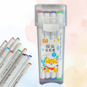 Caneta TOUCH Marcador Ponta Dupla PARA COLORIR - MALETA Transparente 12 CORES