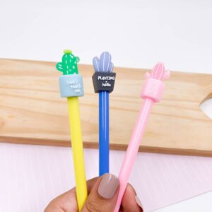 Caneta Fofa Cactus Potinho Love - Pacote 6 Und