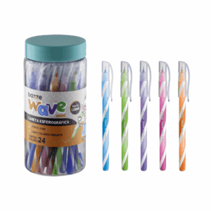 Caneta Esferográfica Bazze Wave Mini 1.0 - Pote 24 Und
