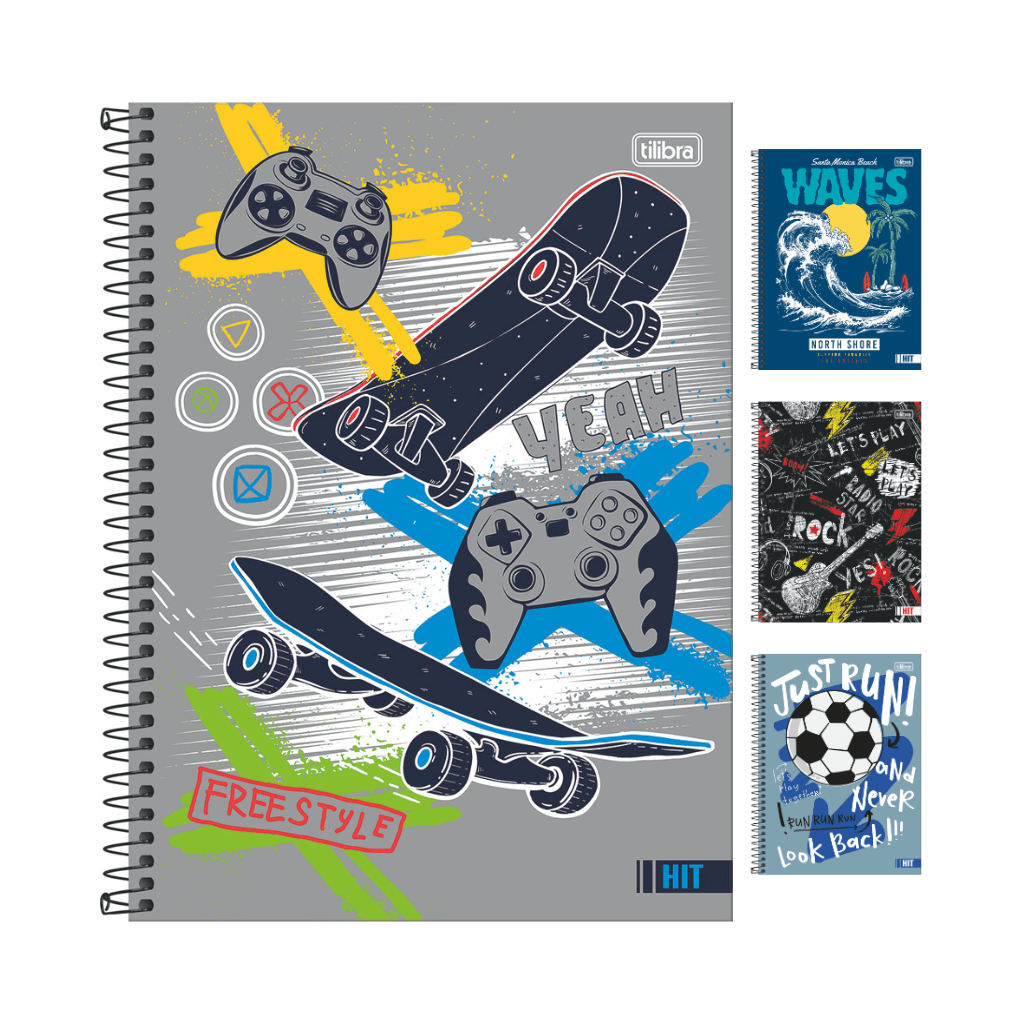 Caderno Universitário Espiral 10 M 160 fls HIT MASCULINO - TILIBRA - UND