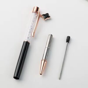Caneta Luxo Metálica Florzinha Pingente - Kit 4 Und
